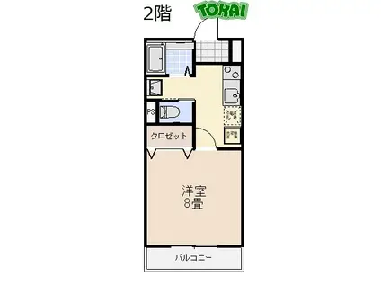 MAJESTIC 松阪 1ST(1K/2階)の間取り写真