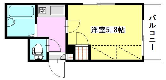 IH7ビル(1K/5階)の間取り写真