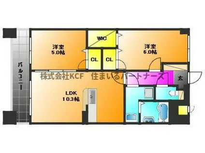 リ・エミネンス(2LDK/3階)の間取り写真