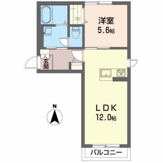 ショコラーデ(1LDK/2階)の間取り写真