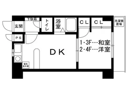 D-スクウェア加古川(1DK/3階)の間取り写真