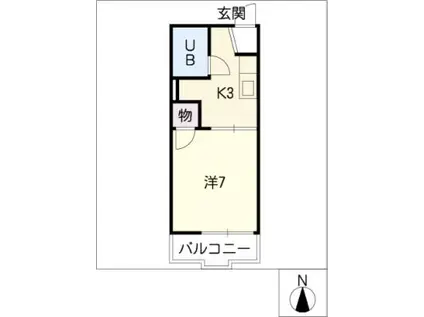 かめほーむ(1K/2階)の間取り写真