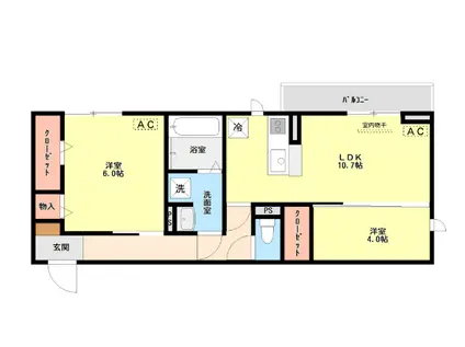 CLASSEUM幸西I(2LDK/2階)の間取り写真