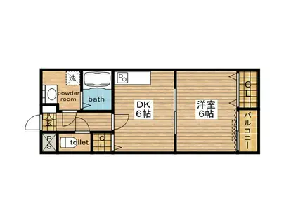 エコーハイツ平野I(1DK/3階)の間取り写真