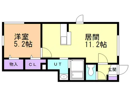 プランドール(1LDK/1階)の間取り写真