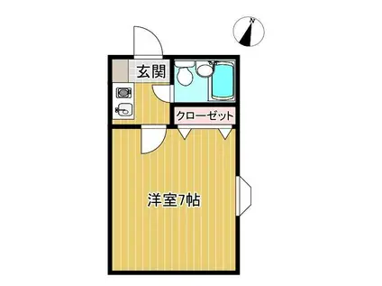 コーポ旗塚(1K/2階)の間取り写真