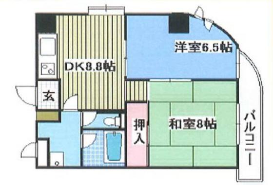 パークサイド幸町(2LDK/3階)の間取り写真