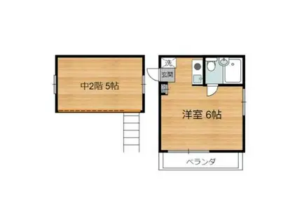 メグミコーポ(1K/2階)の間取り写真