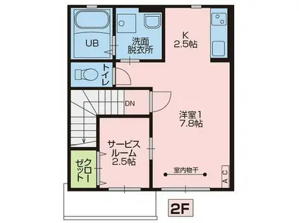 NEW LUMIERE(1SK/2階)の間取り写真