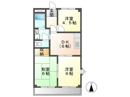 マウンティン本郷(3DK/4階)の間取り写真