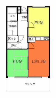 アイマンション長尾(2LDK/2階)の間取り写真