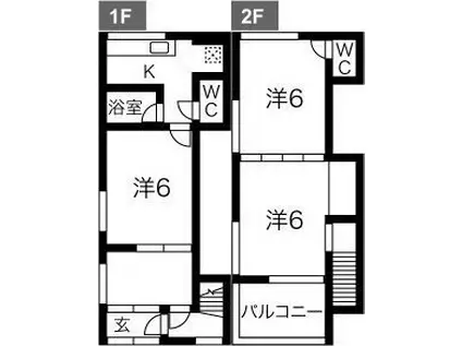 吾妻通5丁目アパート(3K/1階)の間取り写真