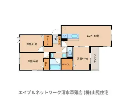 D CRAFT 谷田(3LDK/3階)の間取り写真