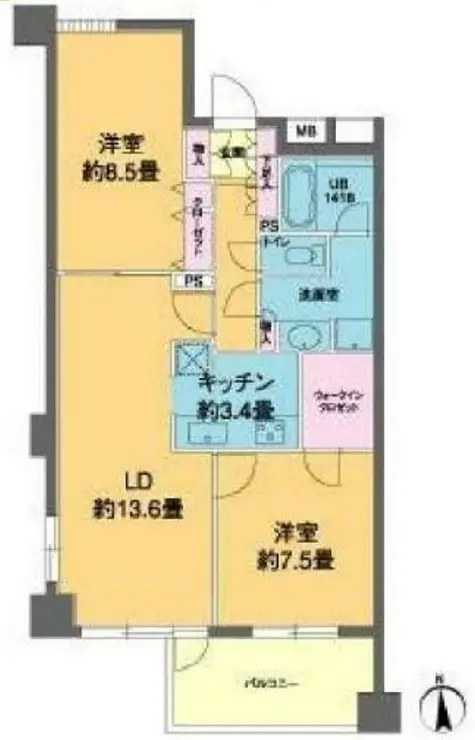 カスタリア高輪 6階階 間取り