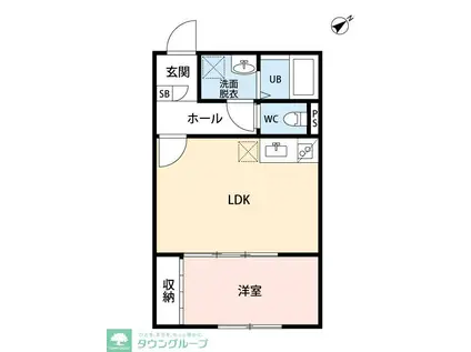 PEAKS FUNABASHI(1LDK/3階)の間取り写真