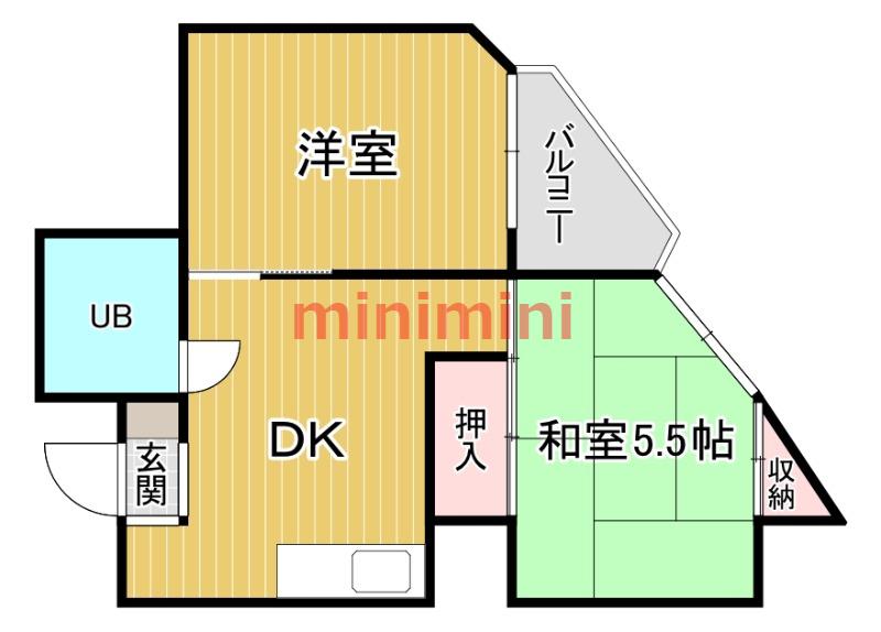 グローリー岡村III(2DK/3階)の間取り写真