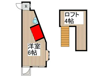 ベルコーポ(ワンルーム/1階)の間取り写真