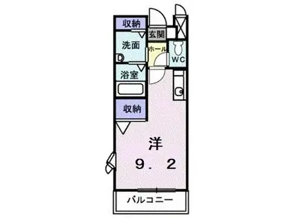 フィヤージュII(ワンルーム/2階)の間取り写真