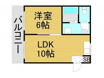 前田ビル(1LDK/4階)の間取り写真