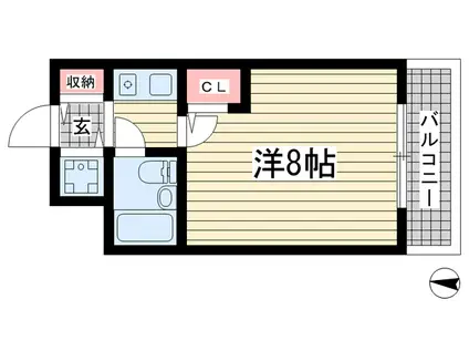 サンプラザ三宮70(1K/4階)の間取り写真