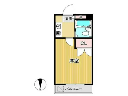 シャルマン谷塚南(1K/1階)の間取り写真