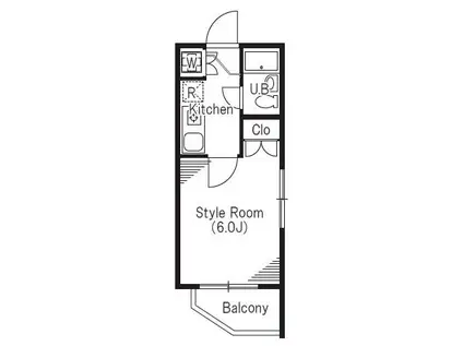 グランディール菊野台(1K/1階)の間取り写真