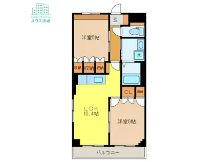 リバティー・ヒルズ(2LDK/2階)の間取り写真