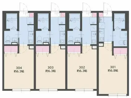 ステーションテラス二俣川(1K/3階)の間取り写真