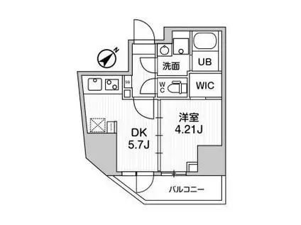 ARKMARK巣鴨STA(1DK/7階)の間取り写真