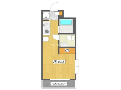 東京メトロ東西線 葛西駅 徒歩8分 4階建 築36年(ワンルーム/3階)の間取り写真