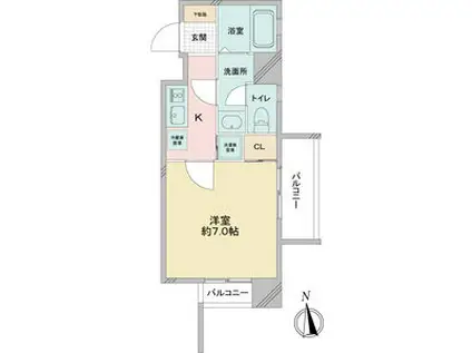 リエス鶴舞 イースト TOWER(1K/2階)の間取り写真