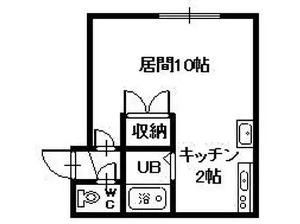 ひまわり(ワンルーム/1階)の間取り写真