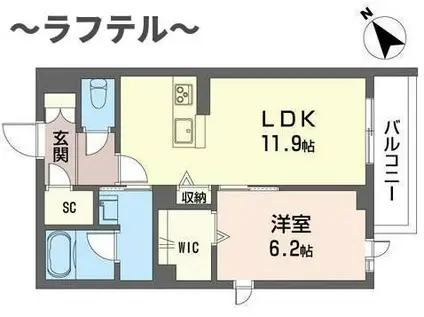 ブルームステージ(1LDK/3階)の間取り写真