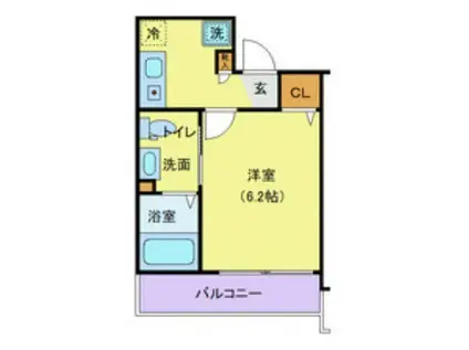 LAROCHELLE杉田(1K/1階)の間取り写真