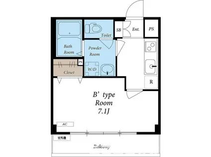 リブリ・ブルーメ(1K/1階)の間取り写真