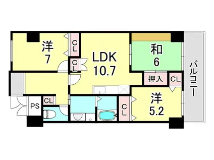 カナル兵庫(3LDK/3階)の間取り写真