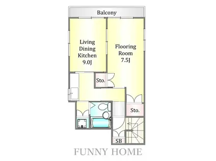 グリーンハウス(1LDK/2階)の間取り写真