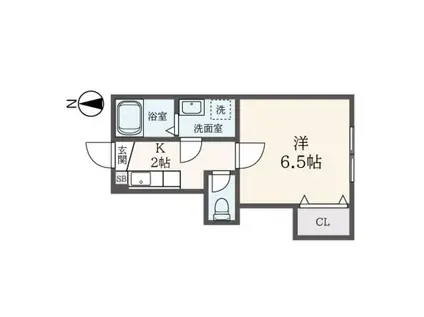 ソリッド南太田(1K/1階)の間取り写真