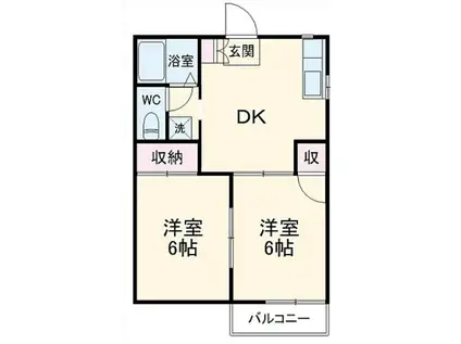 エステートなかざとC(2DK/1階)の間取り写真