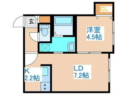 WELINA南郷10(1LDK/4階)の間取り写真