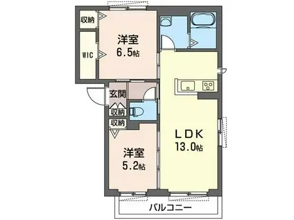 シャーメゾン今泉(2LDK/2階)の間取り写真