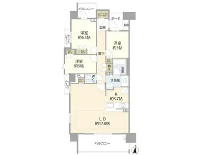 セントラルガーデン・レジデンス刈谷(3LDK/3階)の間取り写真