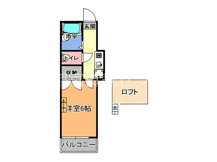 サンパレス東浦(1K/2階)の間取り写真