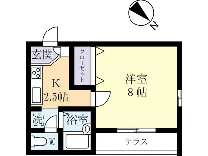 プリマベーラ(1K/2階)の間取り写真