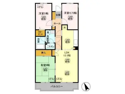 ユイト・SVP(3LDK/3階)の間取り写真