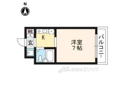 シェラールⅠ(1K/4階)の間取り写真