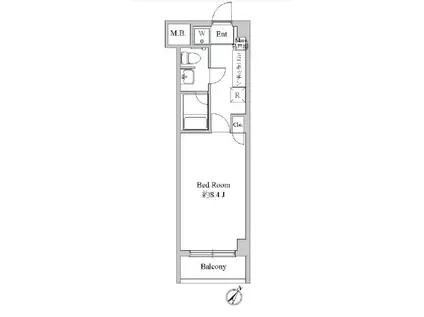 ソレイユ鶴瀬(1K/3階)の間取り写真