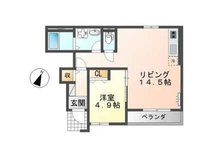 クラブハウス(1LDK/1階)の間取り写真