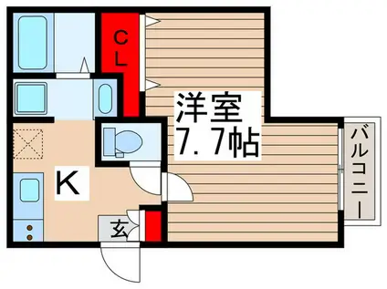 バレーヌ川越(1K/2階)の間取り写真