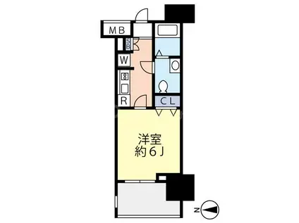 アゼスト浦安ステーション(1K/2階)の間取り写真